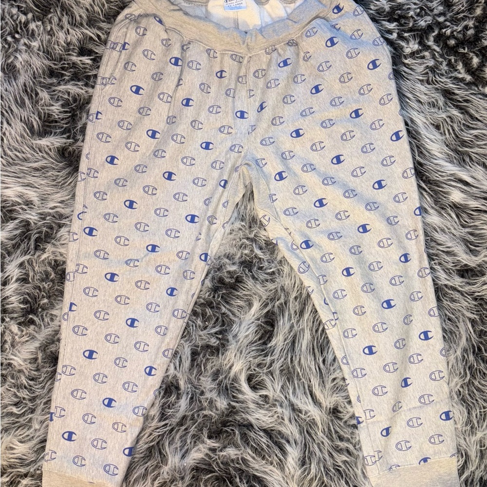 Champion Men’s Reverse Weave Grey And Blue Joggers XXL